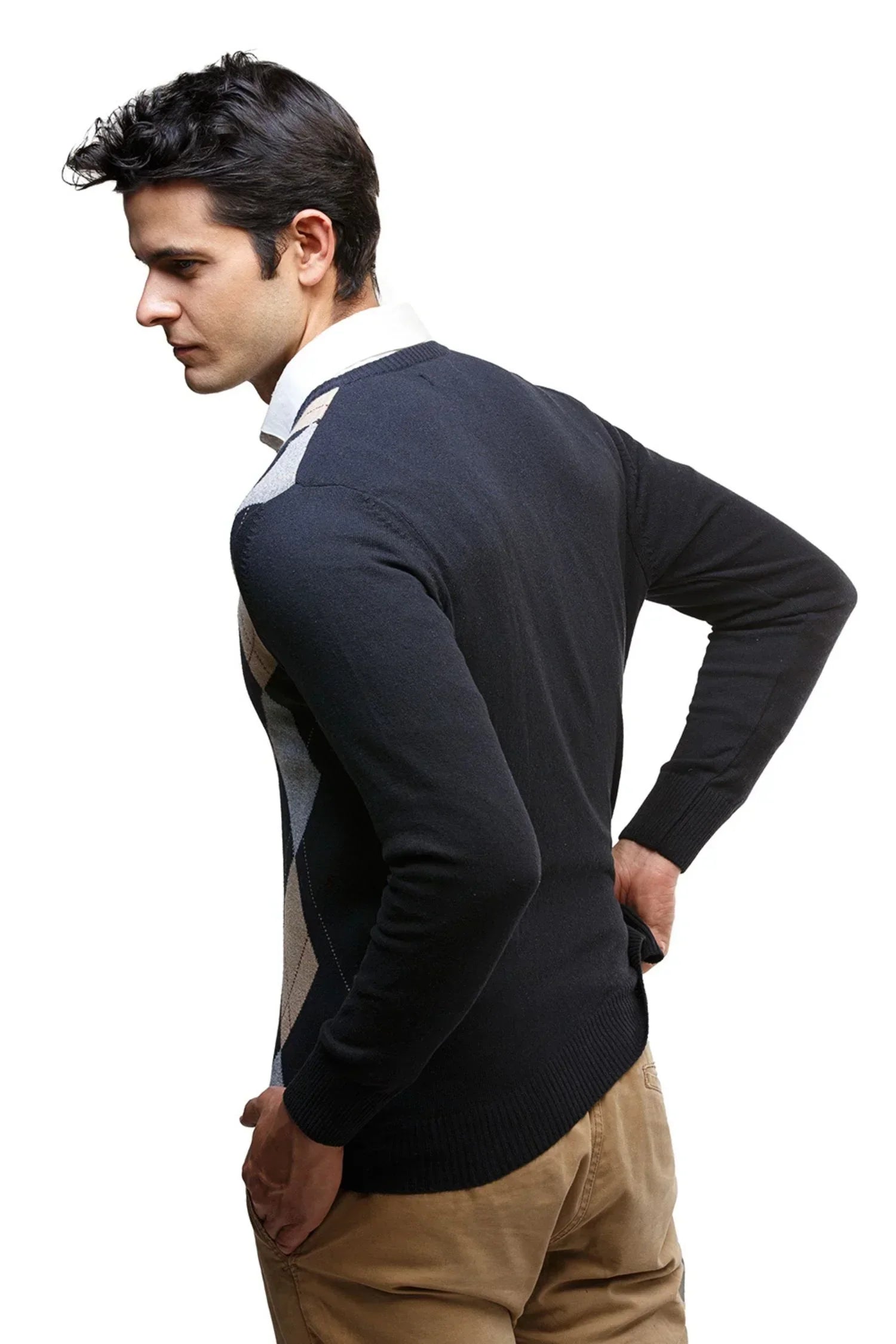 Suéter San Agustín en algodón regenerado rombos – Hombre